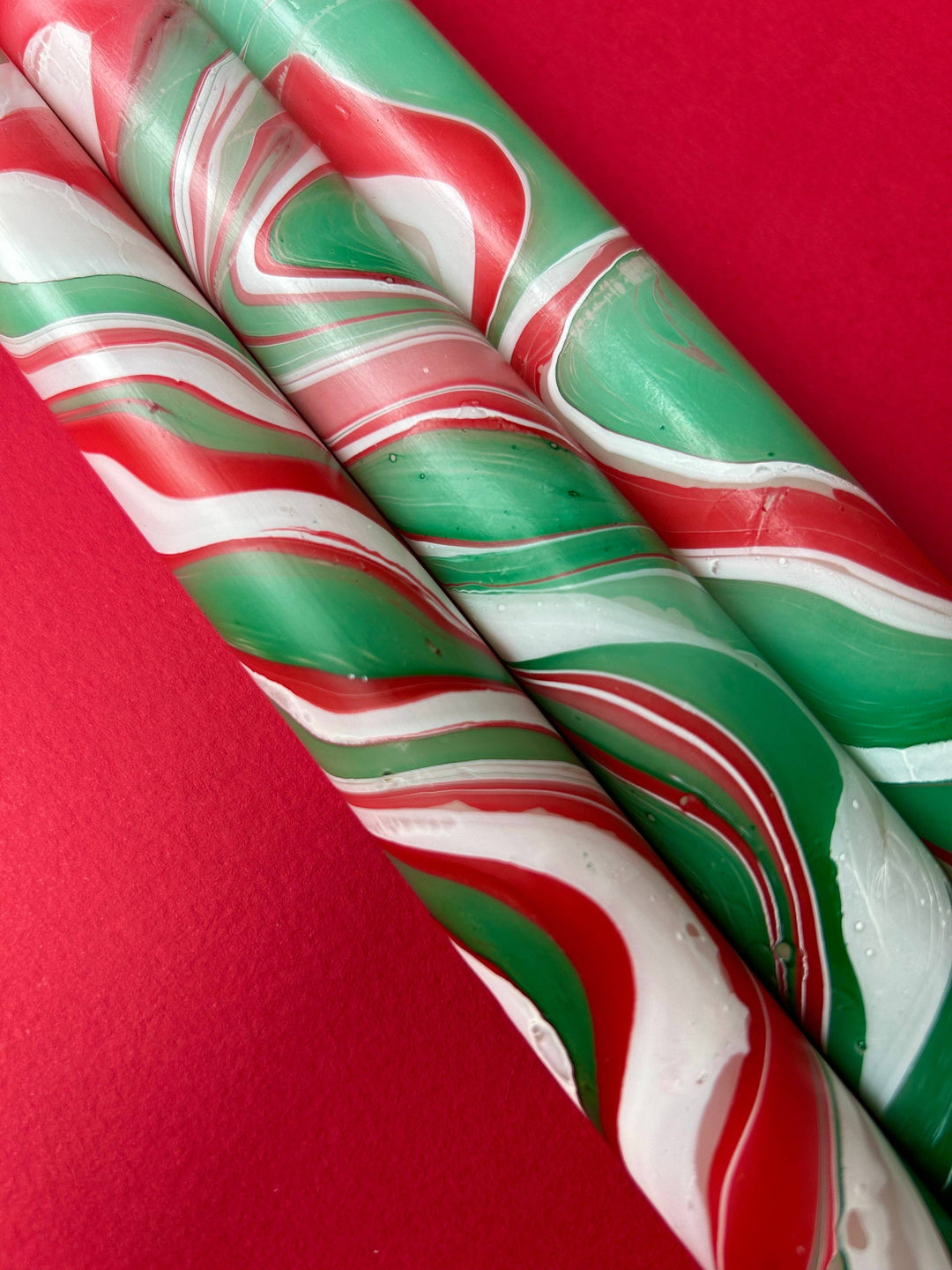 HOLLY JOLLY MARBLE Set of 3 Candles