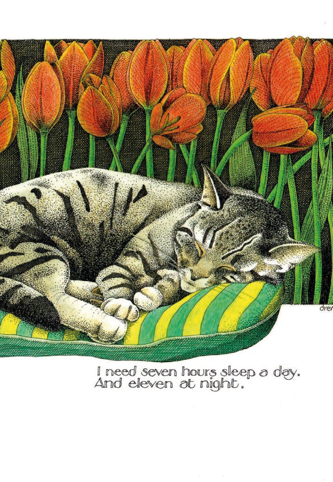 Seven Hours Sleep Card by Simon Drew