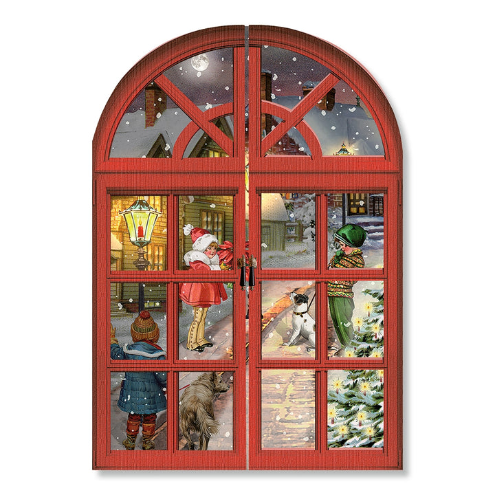 Christmas Windows Advent Calendar Card