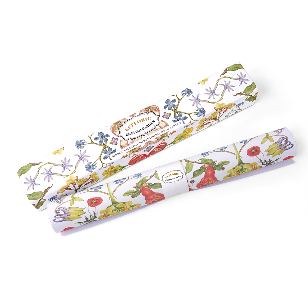 'Euphloric English Garden' Gardenia-Scented Drawer Liners