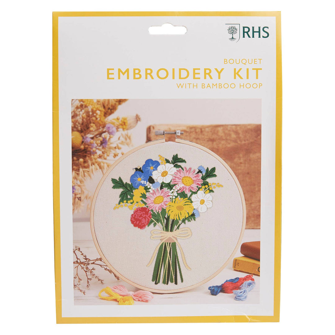 Royal Horticultural Society Multicolored 8" Bouquet Embroidery Kit (Second- Dented Packaging)