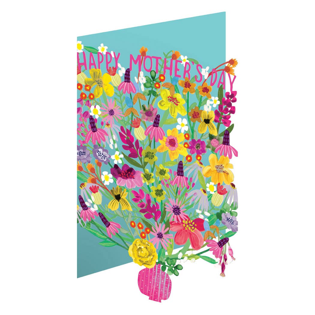 Vase of Blooms Mother's Day Lasercut Card