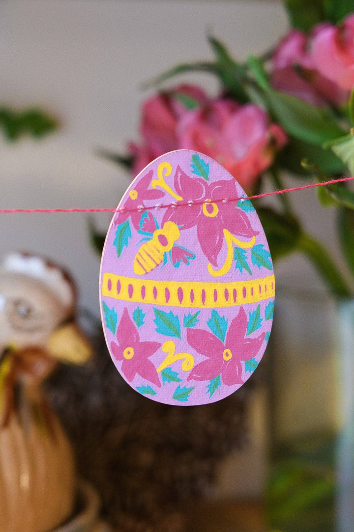 Easter Egg Sewn Paper Garland