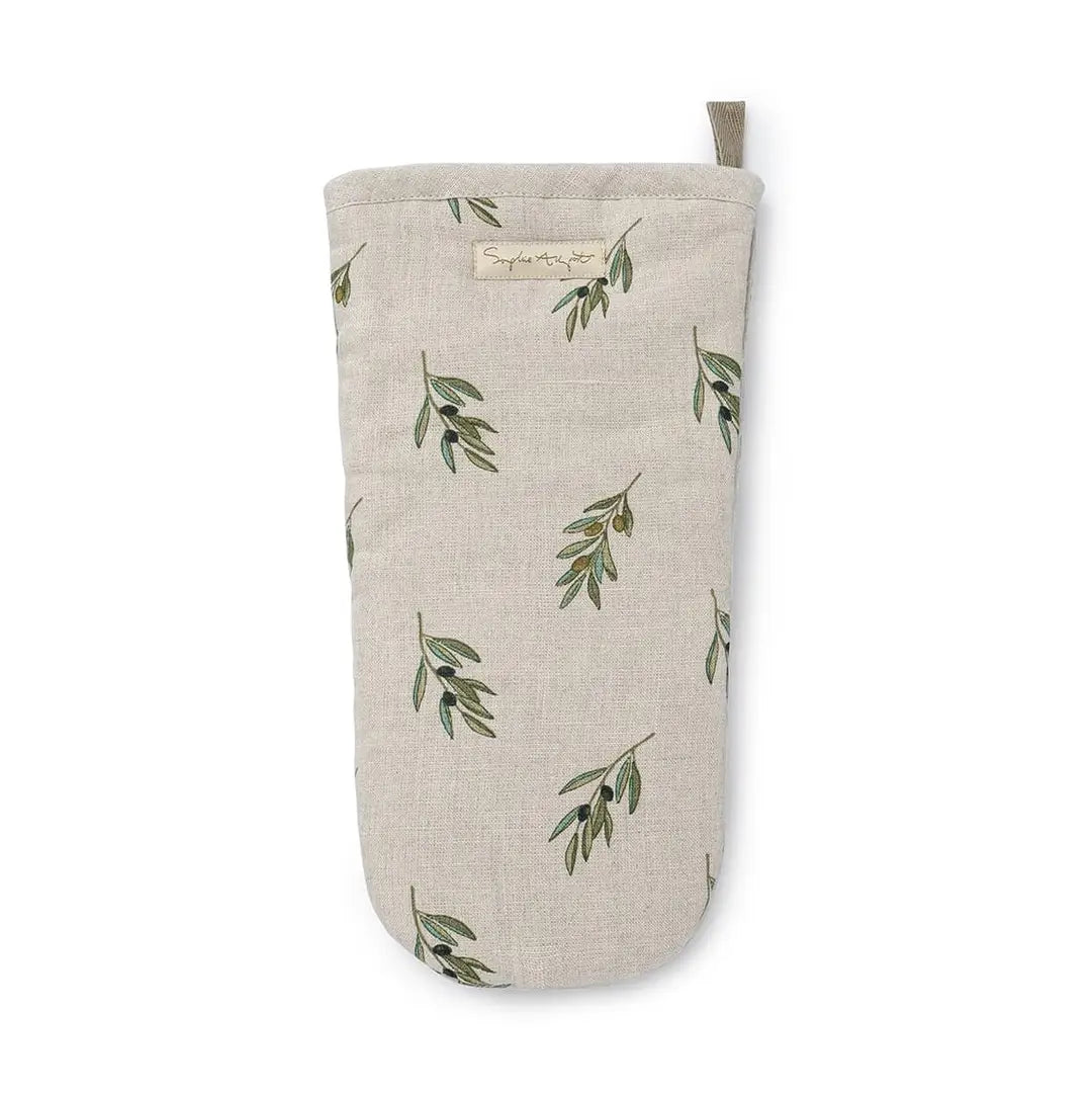 Olive Linen Oven Mitt