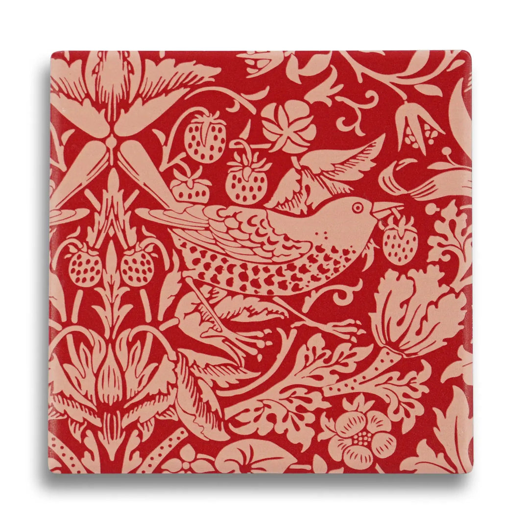 William Morris "Raspberry" Ceramic Coaster