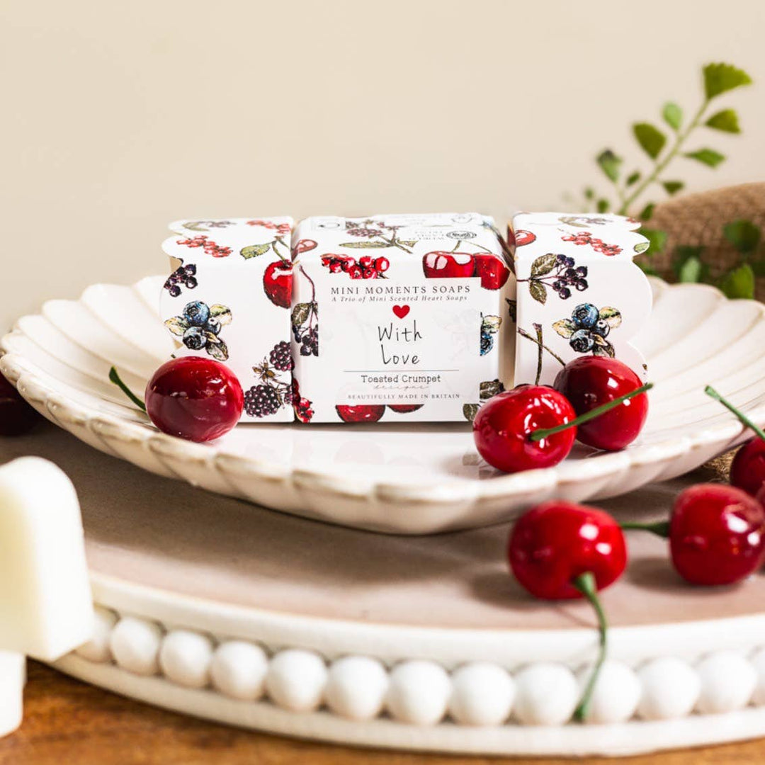 'With Love' Mon Cheri Mini Moments Boxed Trio of Mini Heart Soaps