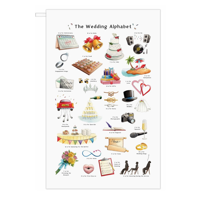 The Wedding Alphabet Tea Towel