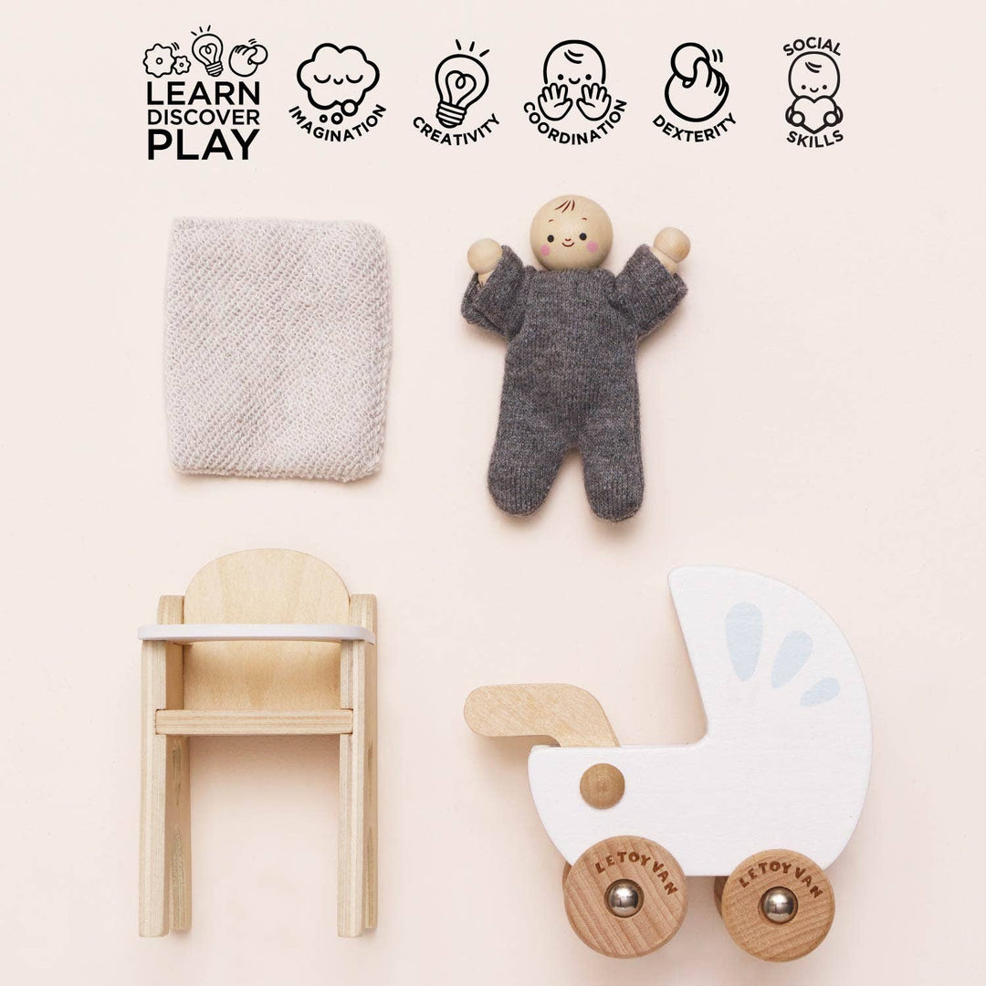 Dolls House Nursery & Baby Set