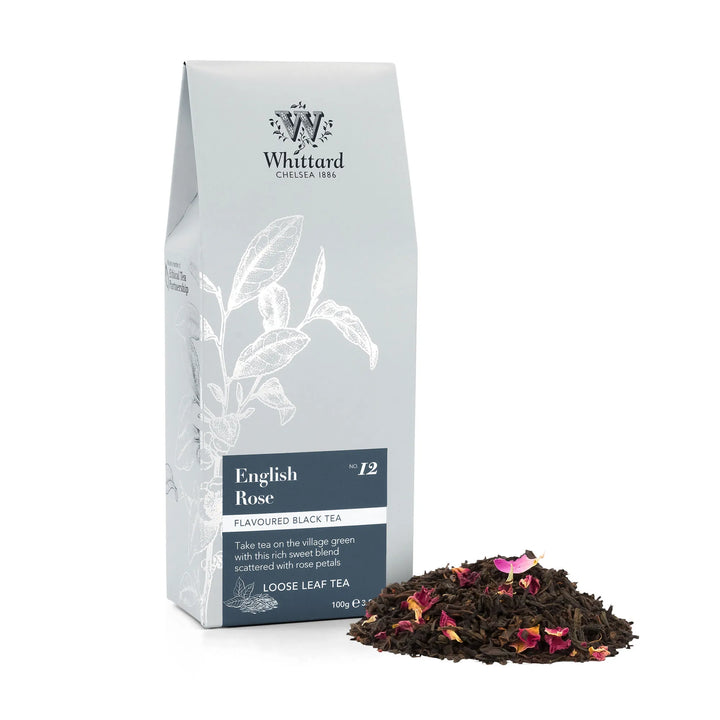 Whittard English Rose Loose Tea Silver Pouch