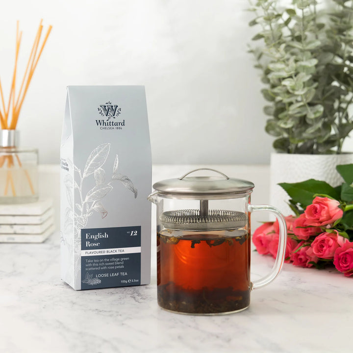 Whittard English Rose Loose Tea Silver Pouch