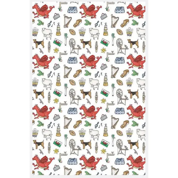 'Keepsake from Wales' Tea Towel