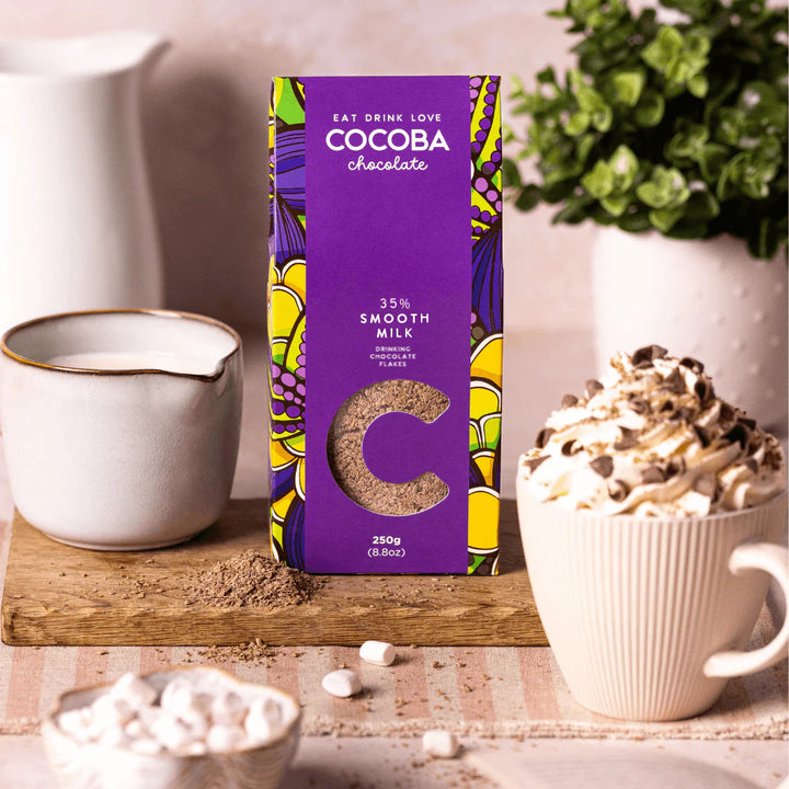 Smooth Milk Drinking Chocolate 35% Flakes by Cocoba