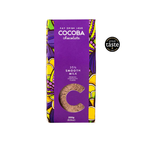 Smooth Milk Drinking Chocolate 35% Flakes by Cocoba