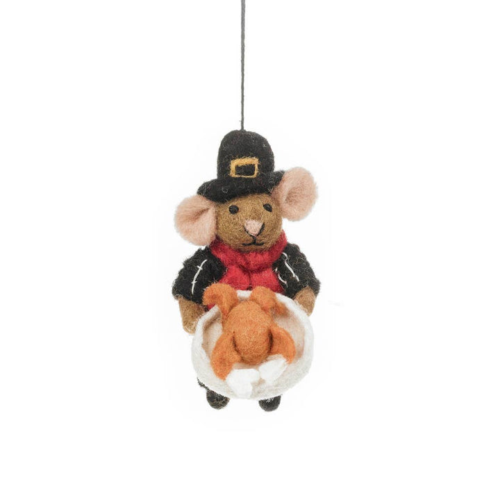 Handmade Felt Percy Pilgrim Mouse Thanksgiving Decoration