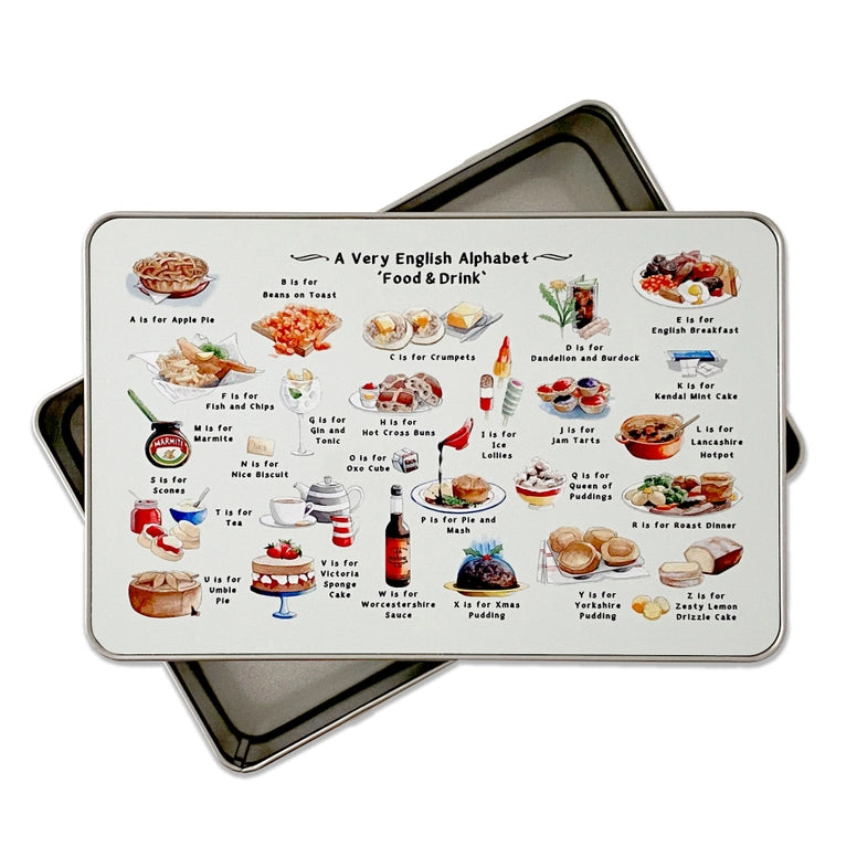 A Very English Alphabet 'Food and Drink' Storage Tin
