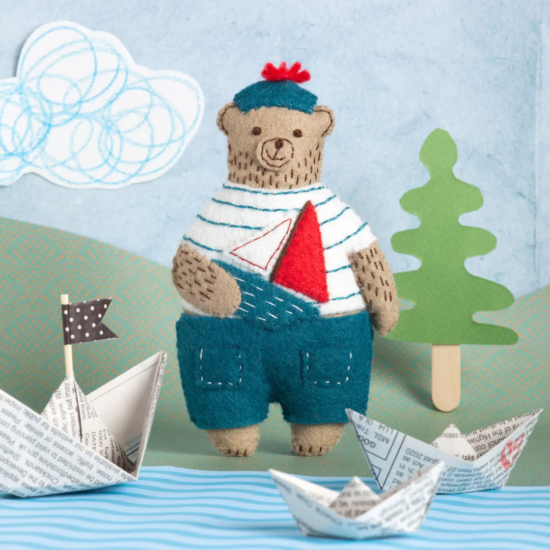Marcel the Sailor Bear Wool Mix Felt Craft Mini Kit