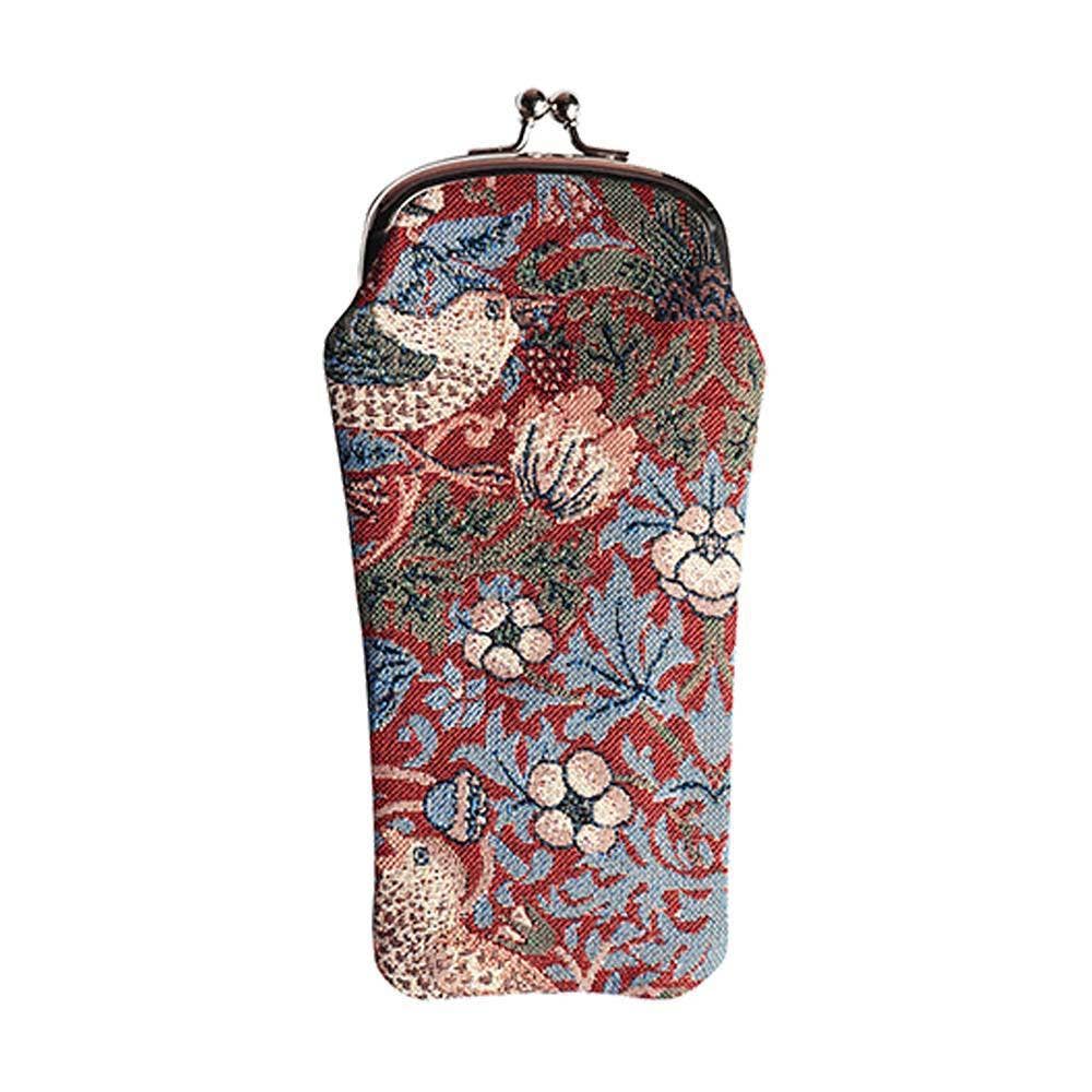 William Morris Strawberry Thief Red Glasses Pouch