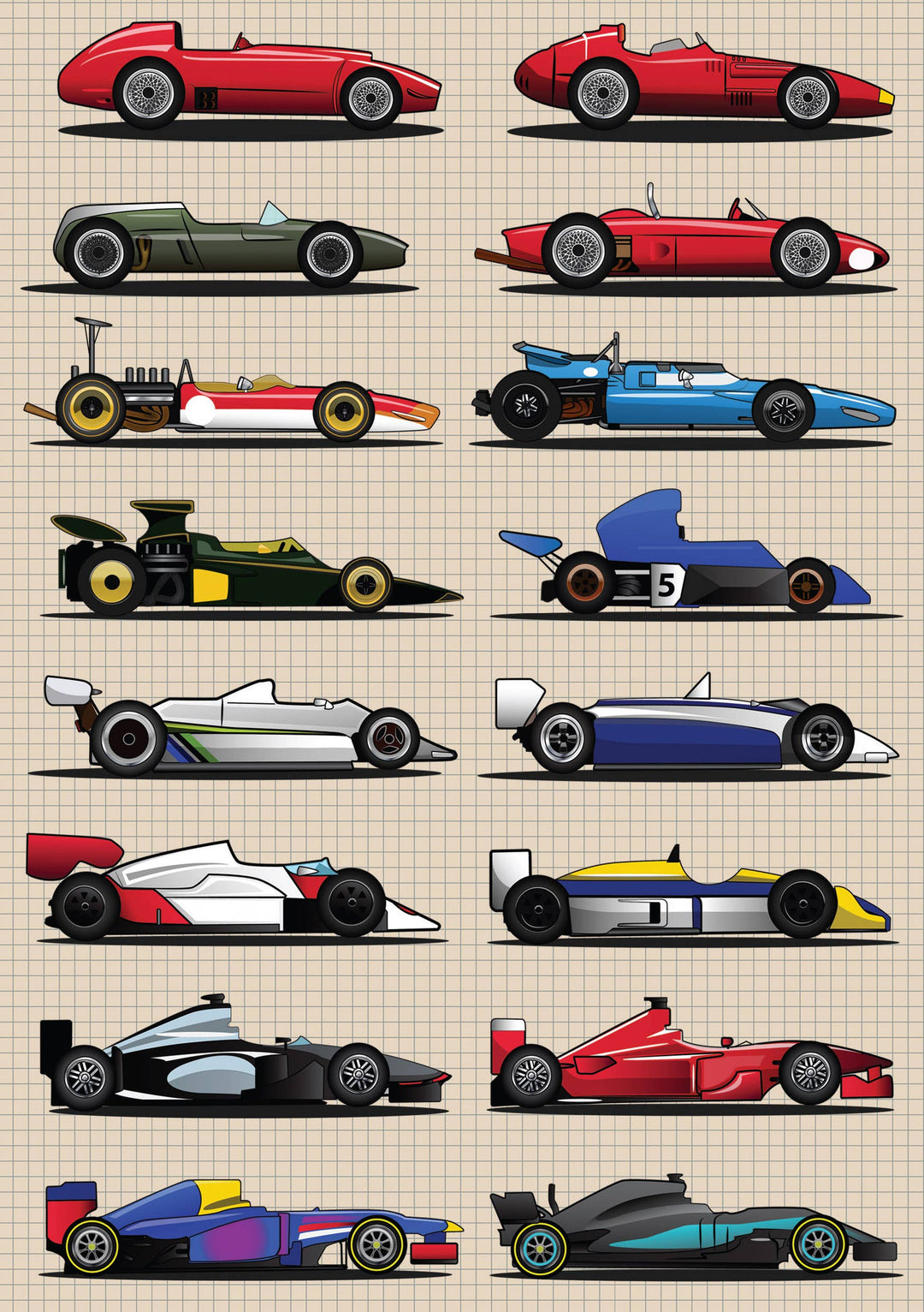 Grand Prix Racing Cars Softback Notebook