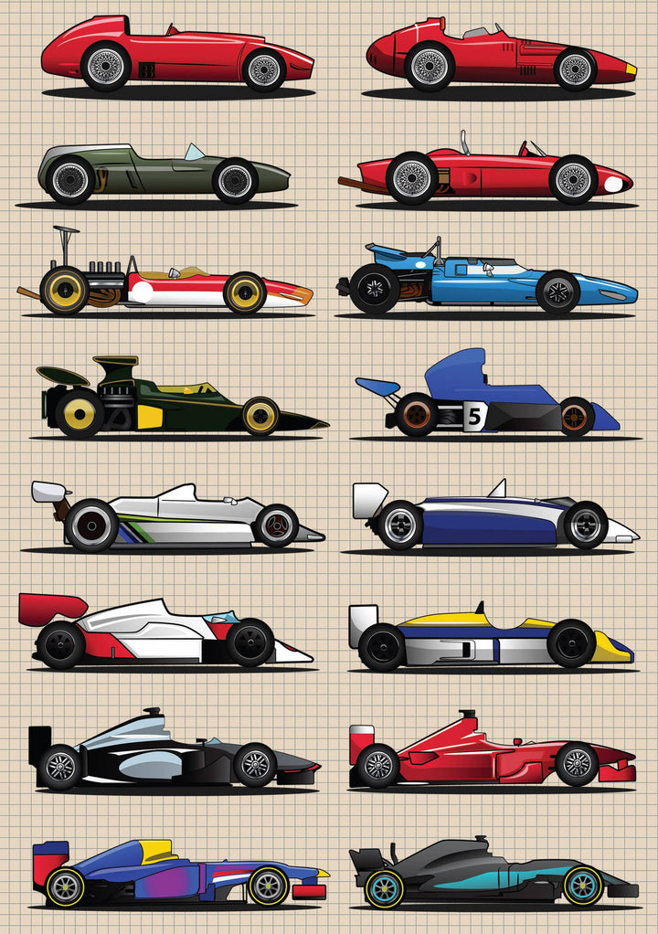 Grand Prix Racing Cars Softback Notebook