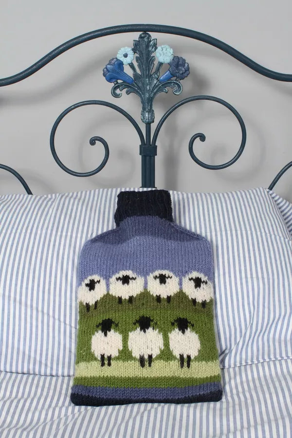 Flock Of White Sheep Hot Water Bottle
