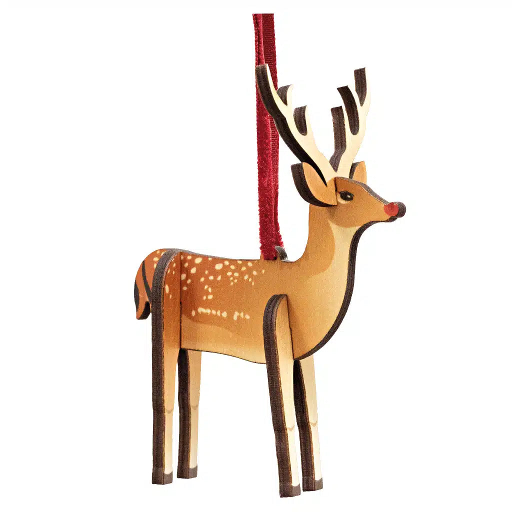3D Hanging Fawn Wooden Decoration