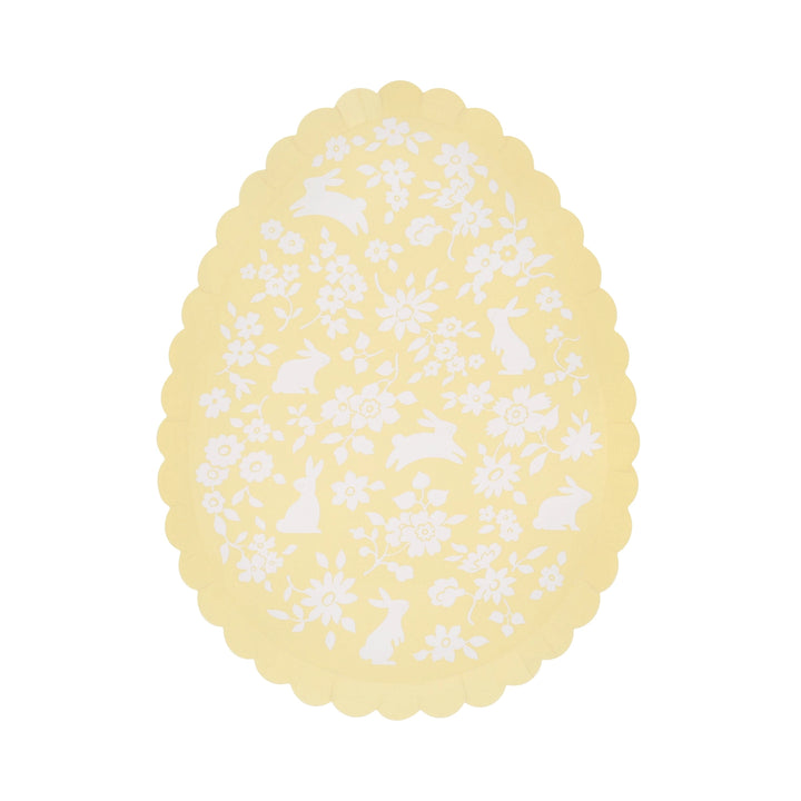 Ditsy Bunny Egg Shaped Paper Plates