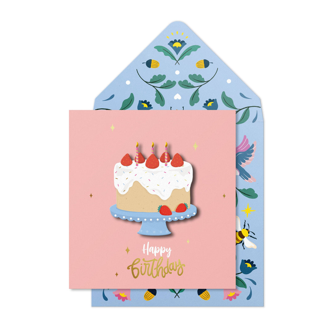 Happy Birthday Cake Handmade Greeting Card