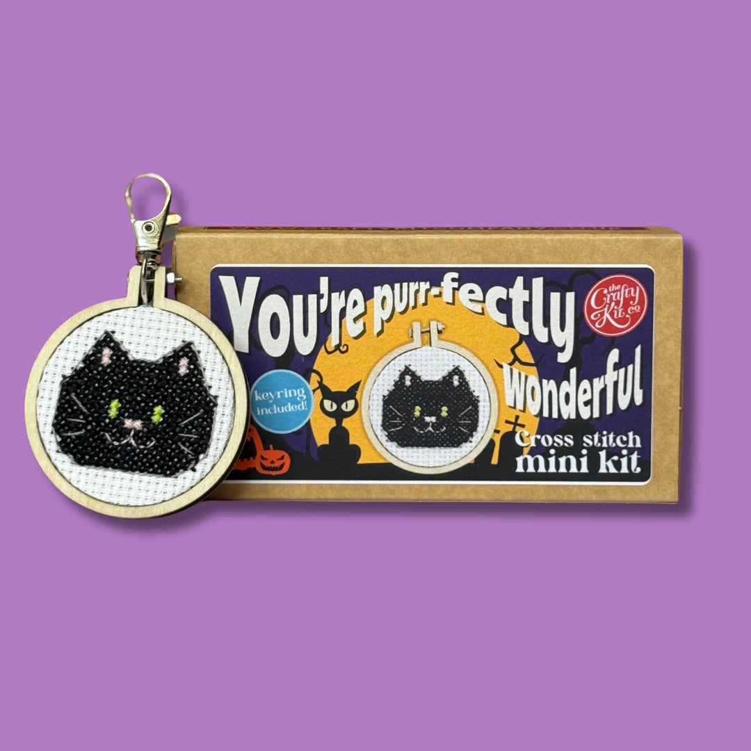 'You're Purr-fectly Wonderful' Mini Matchbox Cross Stitch Kit