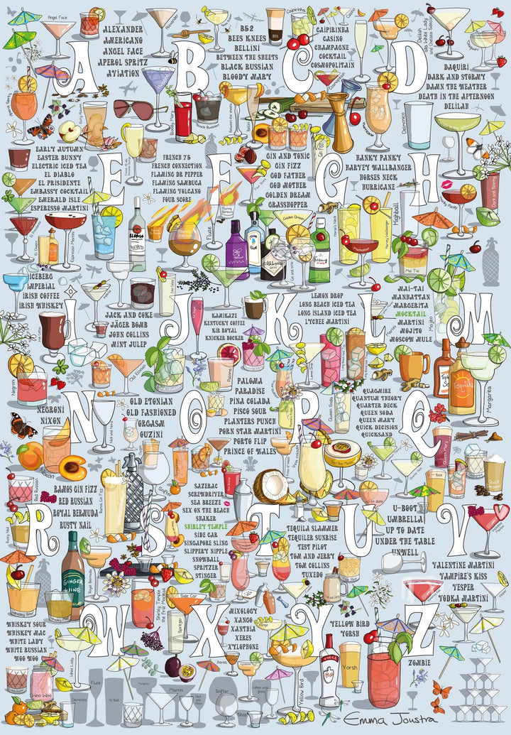 Cocktails A to Z 1000 Piece Jigsaw Puzzle