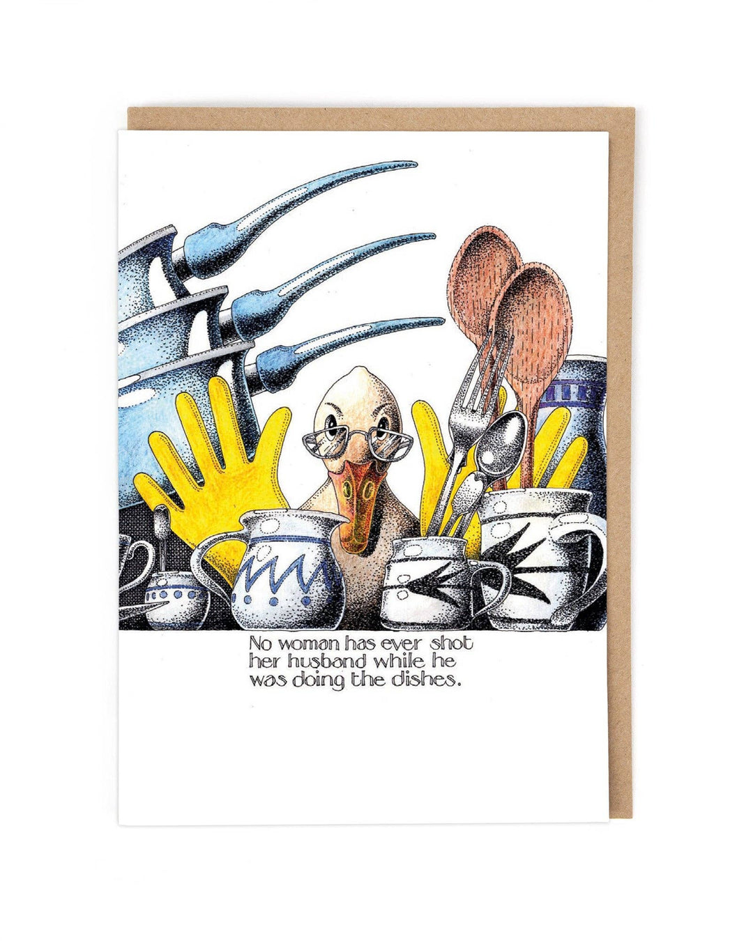 Washing the dishes Card by Simon Drew