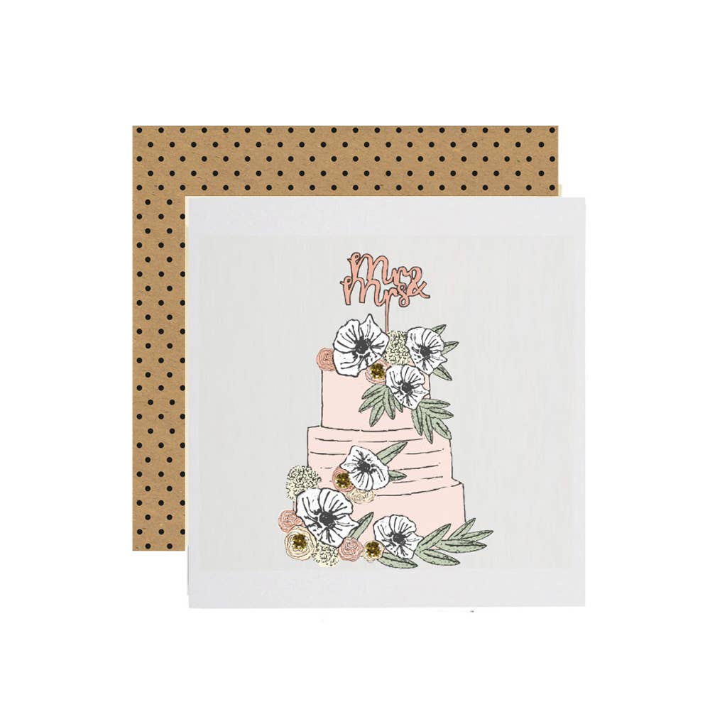 'Mr & Mrs' Crystal Embellished Wedding Card