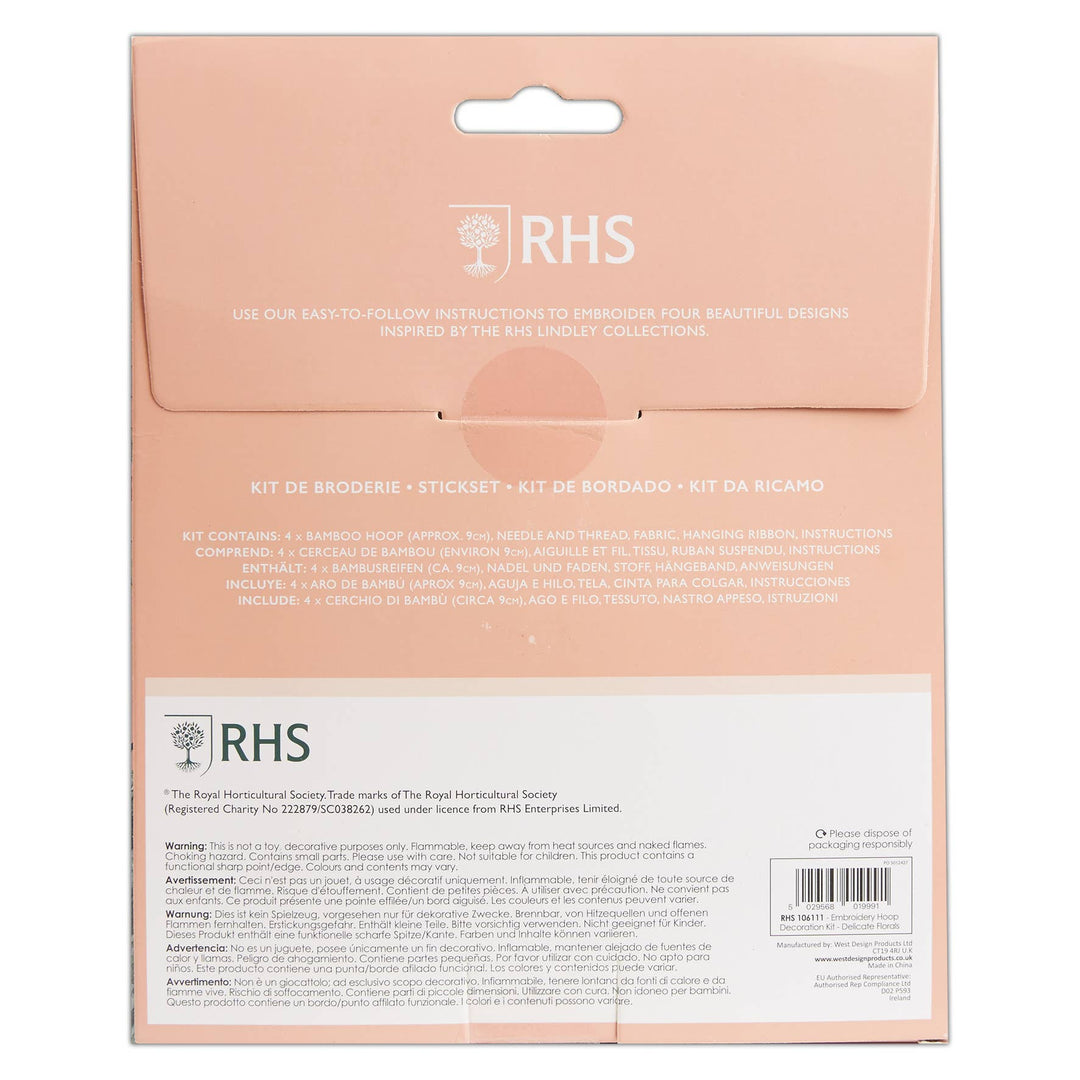 Royal Horticultural Society Miniature Floral Embroidery Kit
