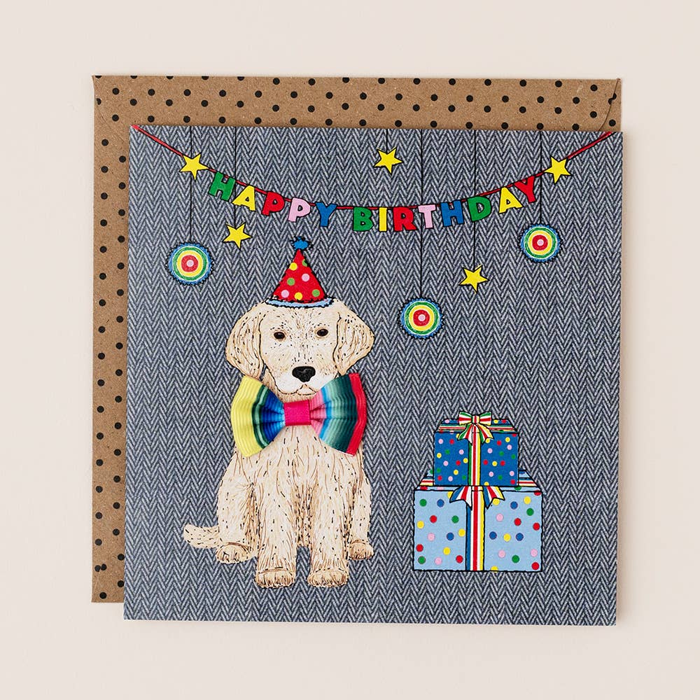 'Happy Birthday' Golden Retriever Birthday Card