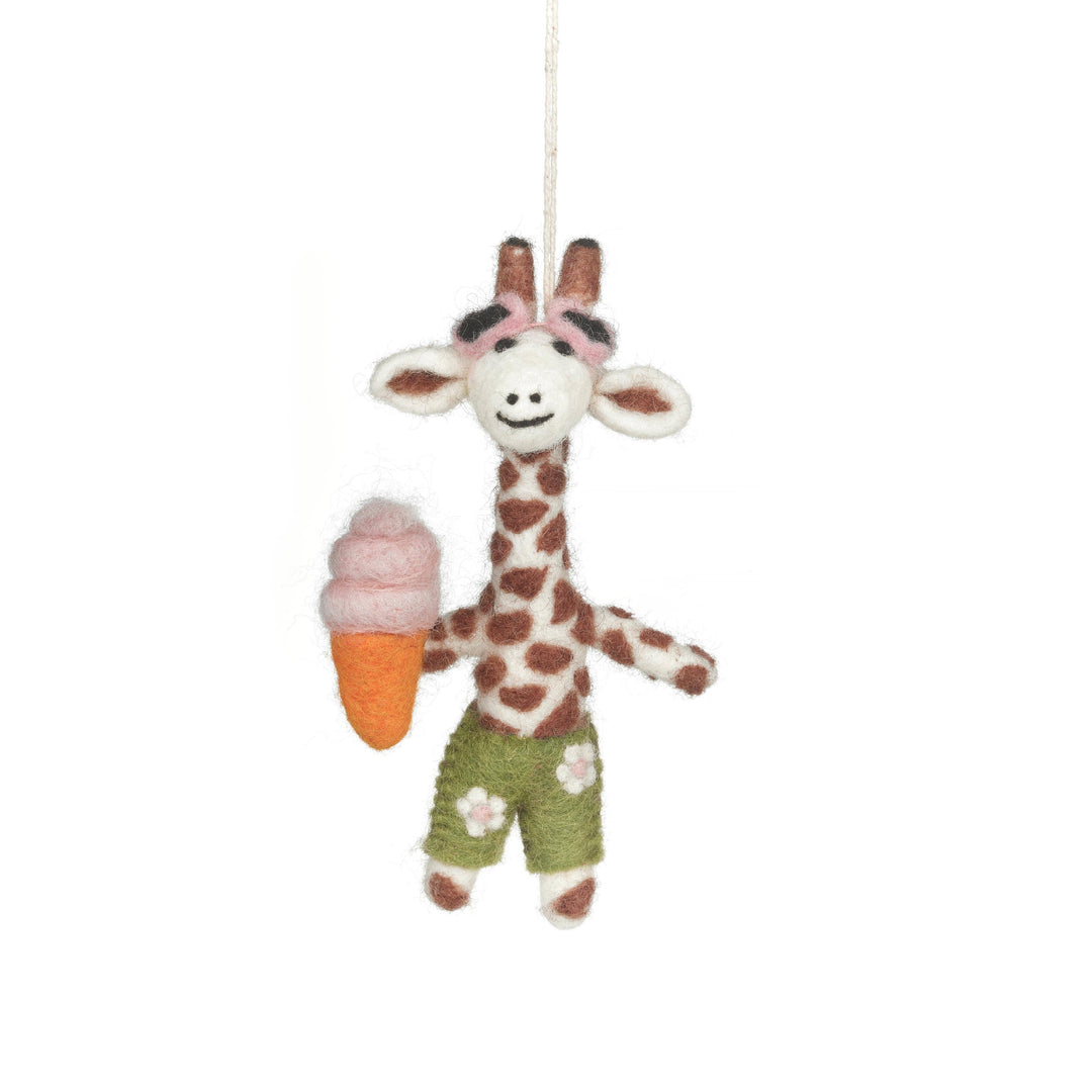 Handmade Felt Ginny the Giraffe Safari Hanging Decoration