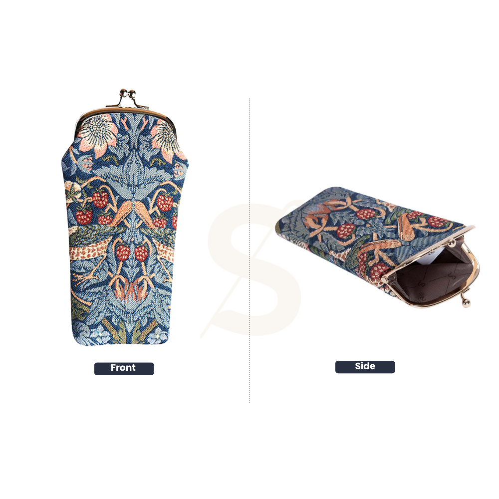 William Morris Strawberry Thief Blue Glasses Pouch