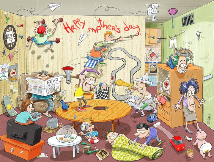 Chaos on Mother's Day 1000 Piece Jigsaw Puzzle