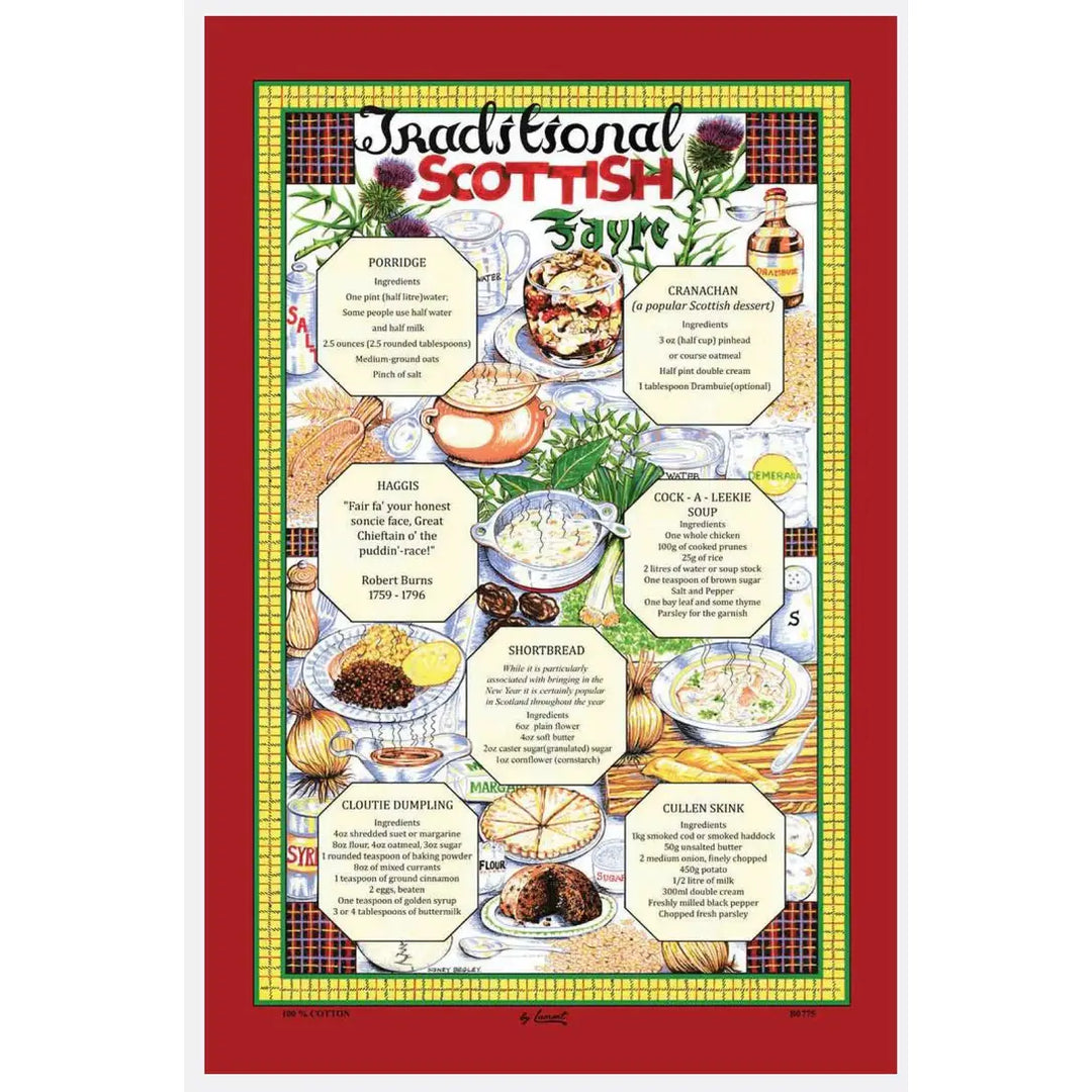 'Traditional Scottish Fayre' Tea Towel