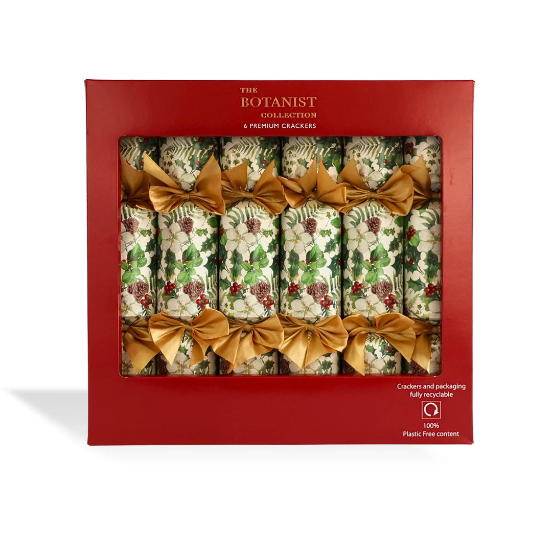 The Botanist Collection Evergreen 13 inch Premium Crackers-Set of 6