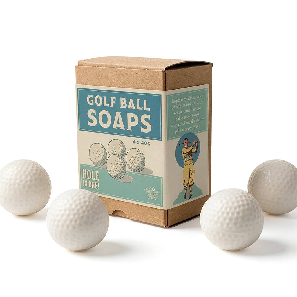 'Hole in One' Set of 4 Golf Ball Shaped Soaps 40g