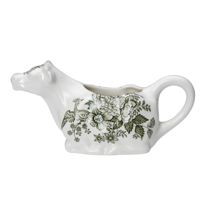 Dark Green Asiatic Pheasants Cow Creamer Boxed