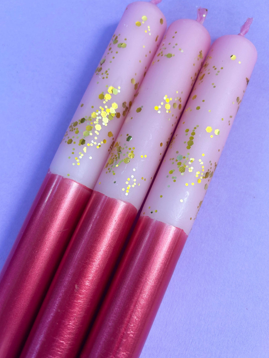 SUGAR AND SPICE Dip Dye Dinner Candle Trio