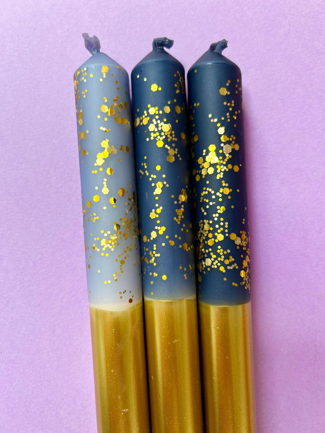 STARRY STARRY NIGHT GOLD Dip Dye Dinner Candle Trio