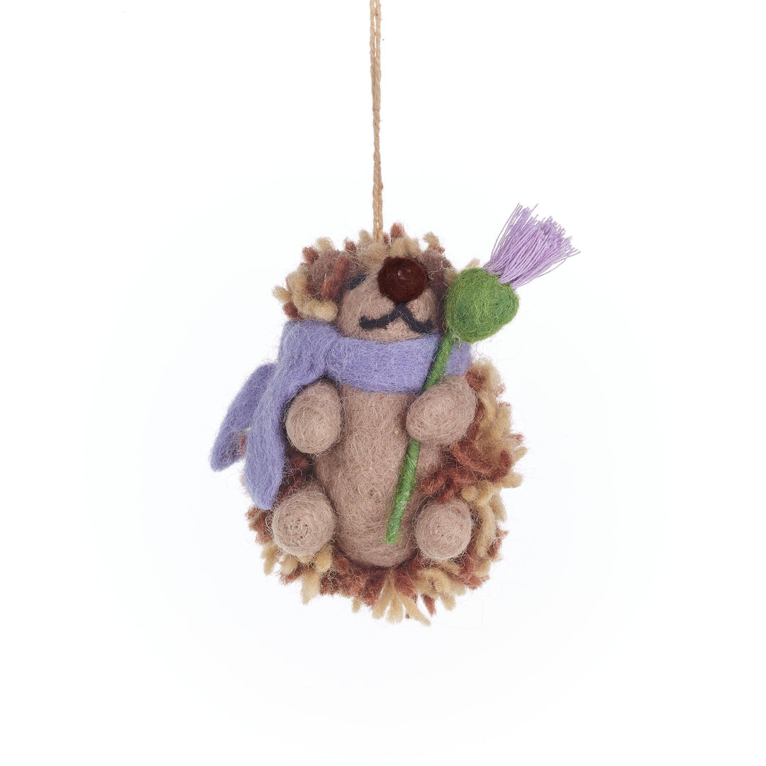 Handmade Felt Thea Hedgehog Woodland Hanging Decoration