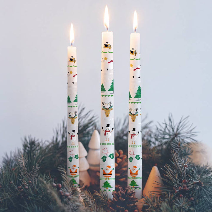 'Merry Christmas' Set of 3 Festive Unscented Candles