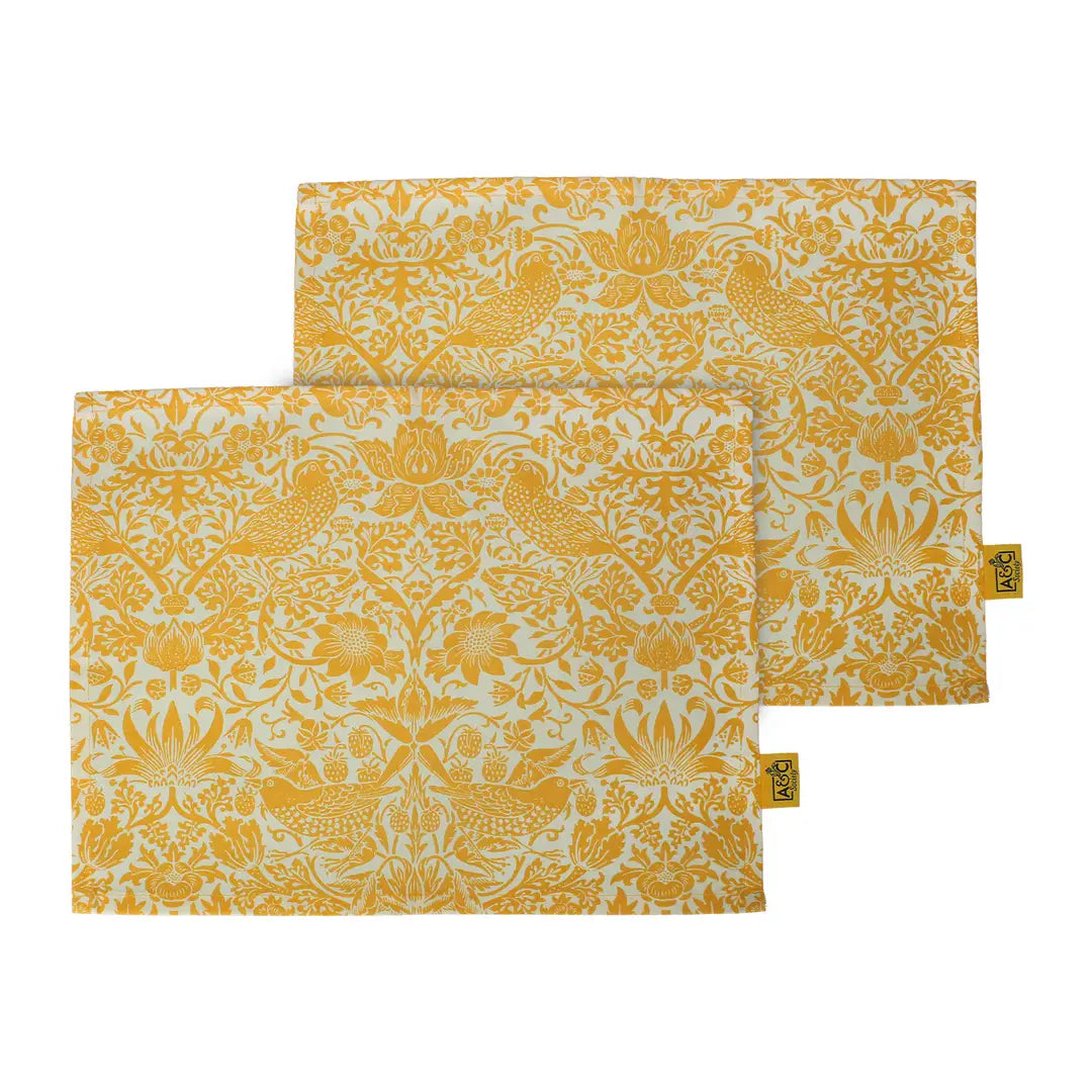 William Morris Set of 2 Fabric Placemats - Quince Yellow