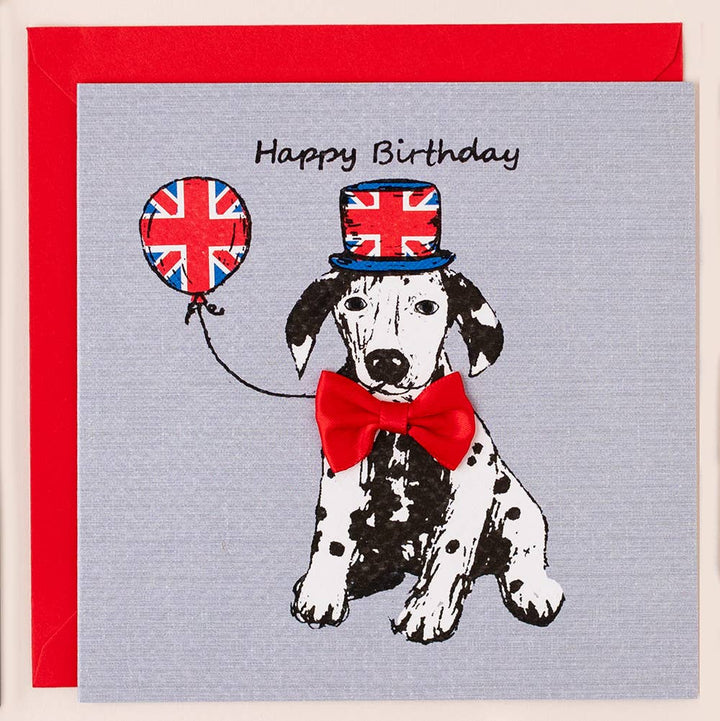 Union Jack Dalmatian Birthday Card