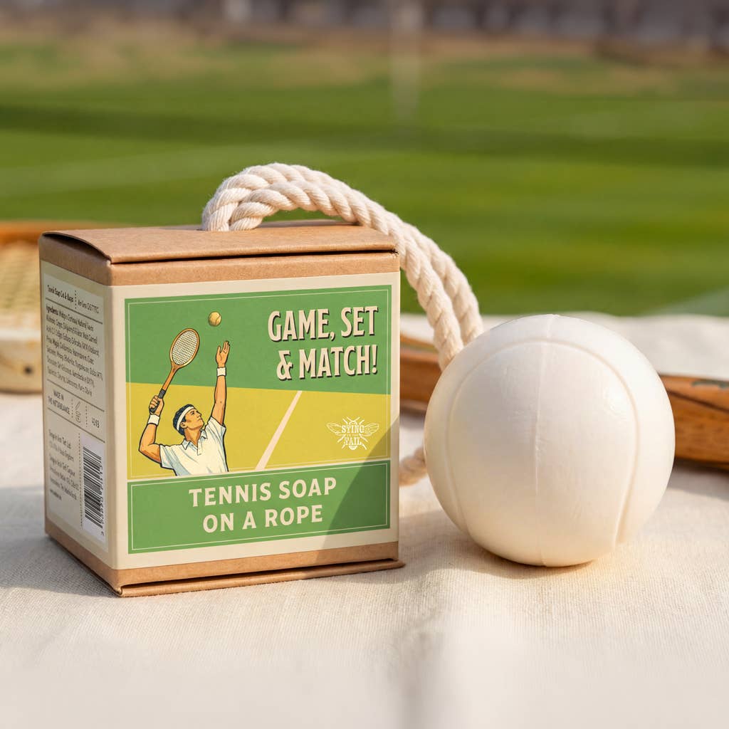 'Game, Set, & Match!' Tennis Ball Soap on a Rope 140g