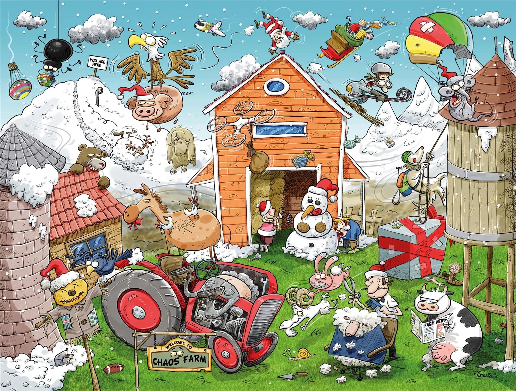 Chaos at Christmas 4 x 500 Piece Jigsaw Puzzle
