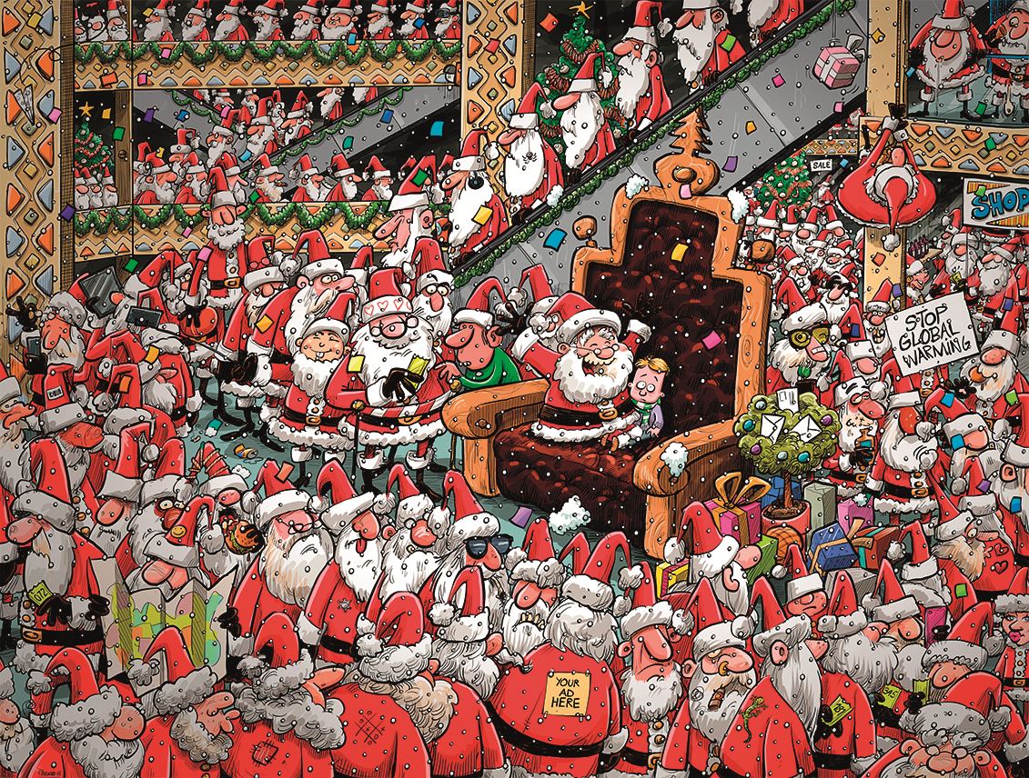 Chaos at Christmas 4 x 500 Piece Jigsaw Puzzles by Ricardo Galvao