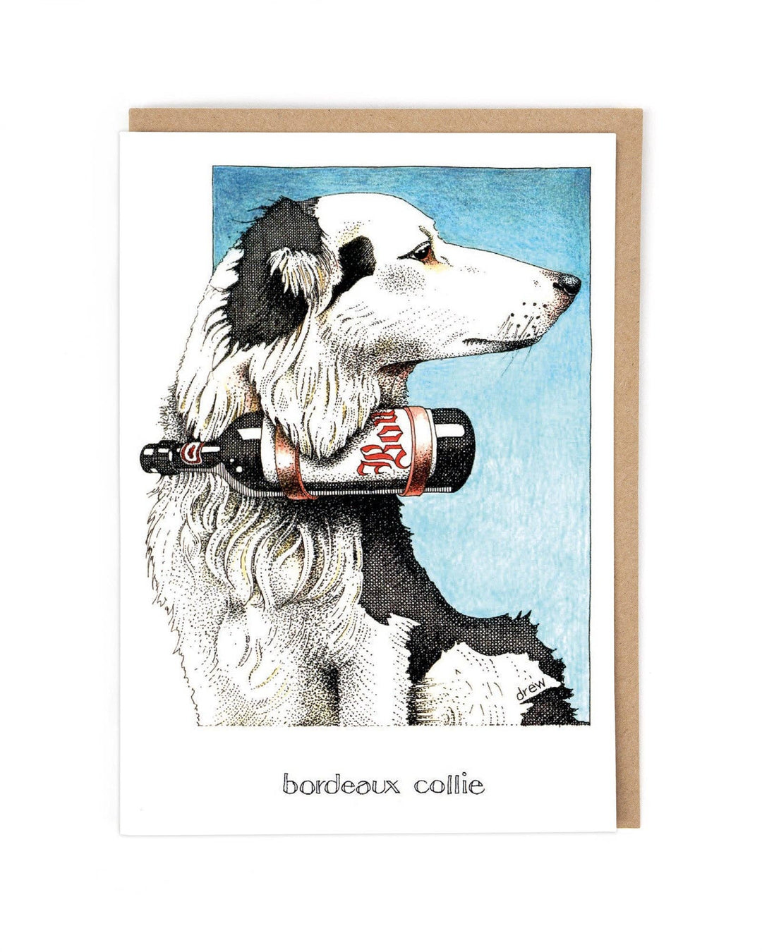 Bordeaux Collie Card by Simon Drew
